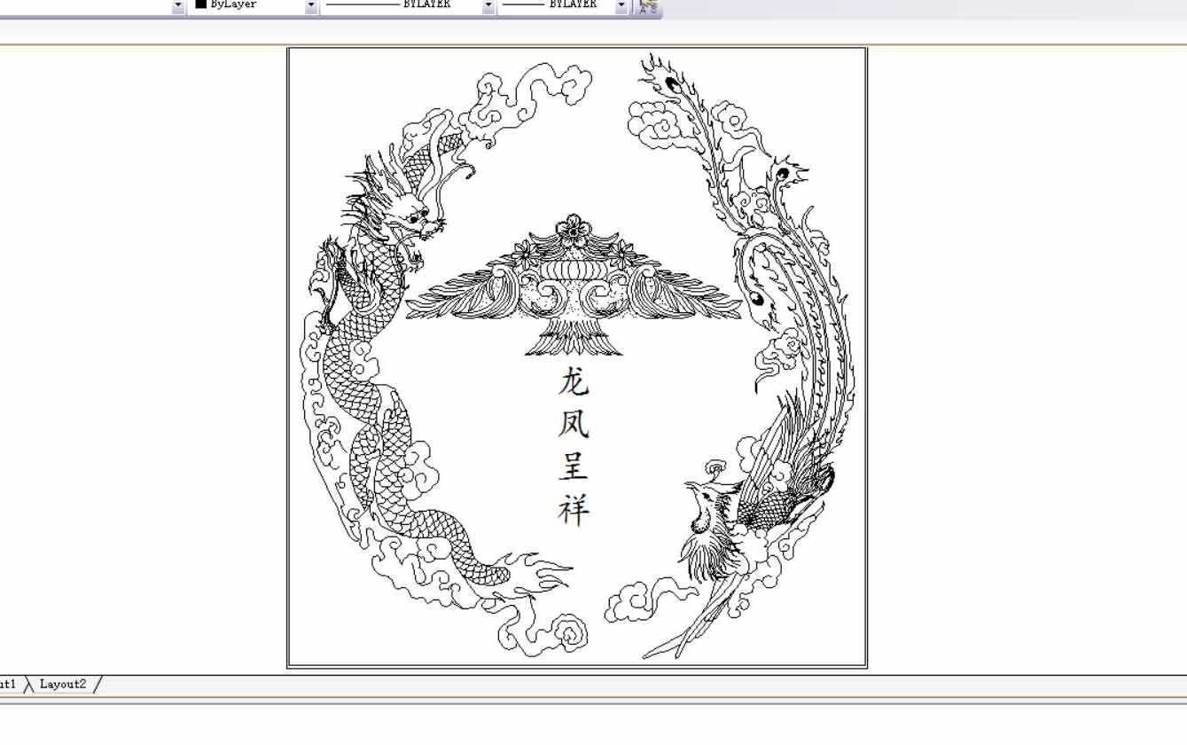 線切割龍鳳呈祥圖紙