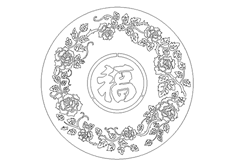 線切割2D-圓玫瑰福,線切割圖紙免費(fèi)下載